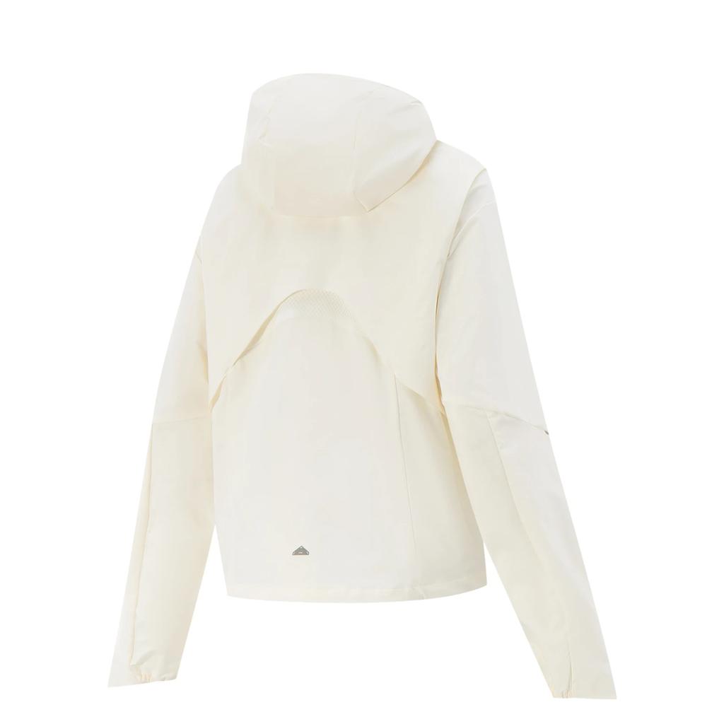 Li-Ning Jachetă Sport Versatilă cu Glugă și Fermoar Simplu pentru Femei, Jachete Alb Murdar AFDV050-2