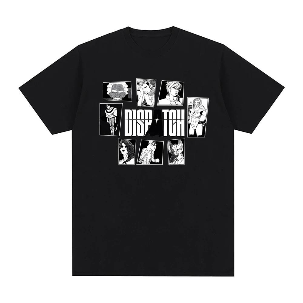 Dispatch Game Manga Style Game Logo Collage Funny Graphic Print Tee Men Women Cotton Comfortable High Quality Soft Oversized Top