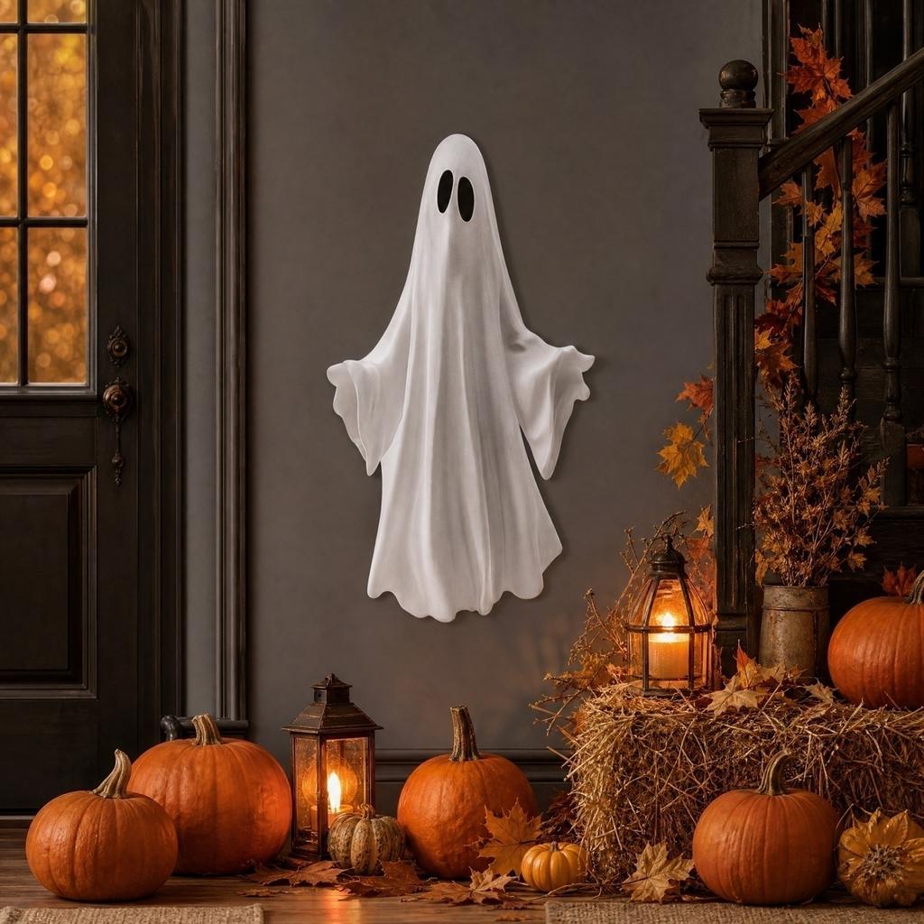 Halloween Pumpkin Static Cling Window Stickers - Self-Adhesive Wall Decals for Living Room Decor, 60 30 cm