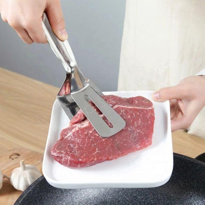 Köksredskap - Rostfritt stål - Multifunktionell stekpincett - 28 cm - Modern design - 2-i-1