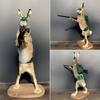 Creative Resin Animal Hunter Ornament Simulation Rabbit Dog Fox Hunter Figure Office Desktop Crafts Valentine's Day Present "