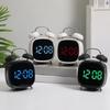 Relógio LED Despertador Digital Exibição de Data Temperatura Controle por Voz Volume Alto Brilho Ajustável 12/24H Soneca Relógio de Mesa