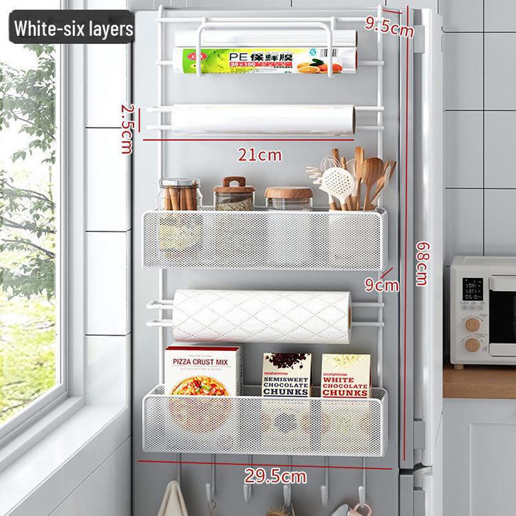 

Настенный кухонный органайзер: Полка для пластиковой пленки и бумажных полотенец в холодильнике, установка без сверления