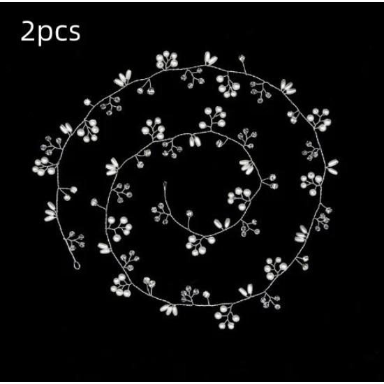 

2 шт. Хрустальные жемчужные свадебные повязки для волос, заколки, аксессуары для волос с бриллиантами для подружек невесты, свадебные украшения, головные уборы, французский