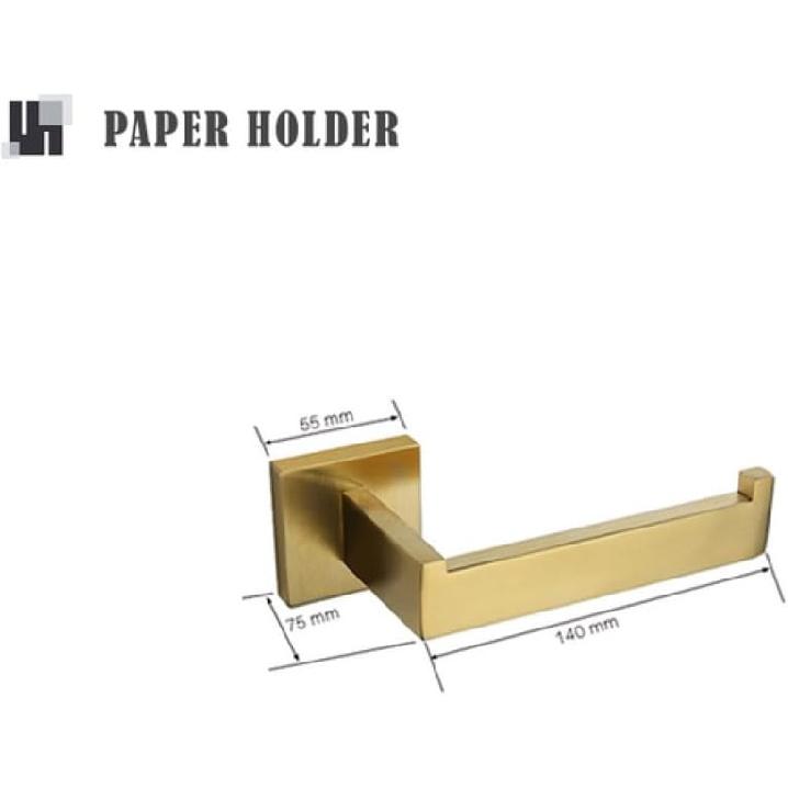 Brushed Gold Bathroom Accessories Toilet Paper Holder Wall Hook Towel Hanger Stainless Steel Kitchen Towel Bar Rack,Paper Holder