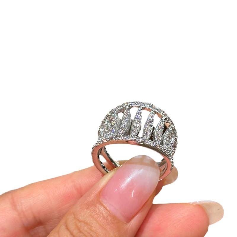 Elegant Geometric Copper Zircon Ring For Female Casual Office Accessories