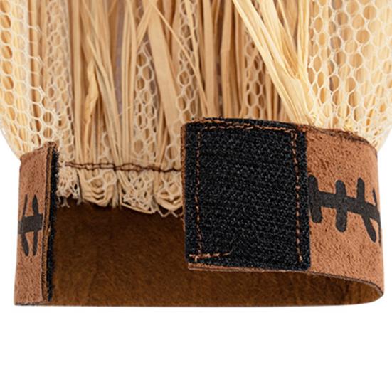 Unisex Scarecrow Bracelets Costume Set, with Headband Pointed Hat And Straw Decorated Bracelets, Halloween Cosplay for Farm Party Accessories Pastoral