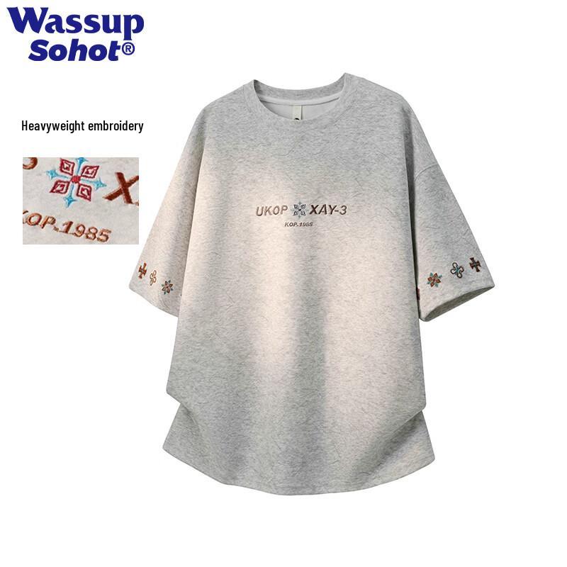 Wassup Sohot Men s Embroidered Cooling Short Sleeve T-Shirt M