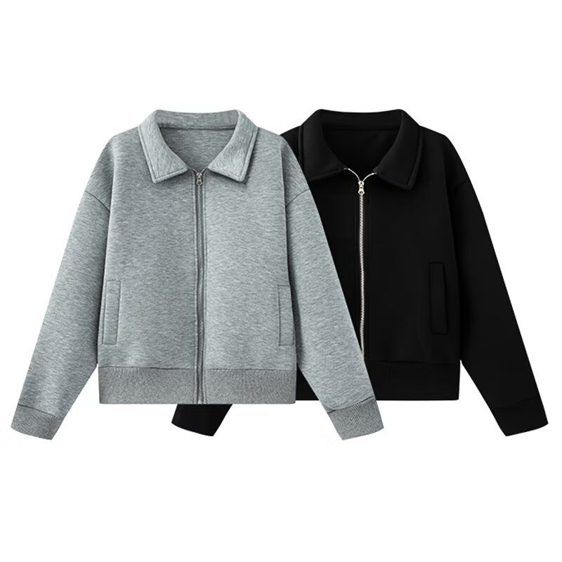 Kaslead New Women clothes Western Style Fashion Simple and Versatile Bomber jacket Outerwear