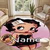 Custom Name Personalized Betty Boop Print Round Rug, Versatile Home Decor Carpet, for Playroom, Apartment, Balcony, Entryway, Hallway Gift