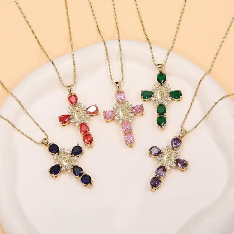 Funkelndes Jungfrau-Kreuz Halskette Verstellbare Jungfrau-Kreuz Halskette Schmuck Personalisierte Halskette Ornament