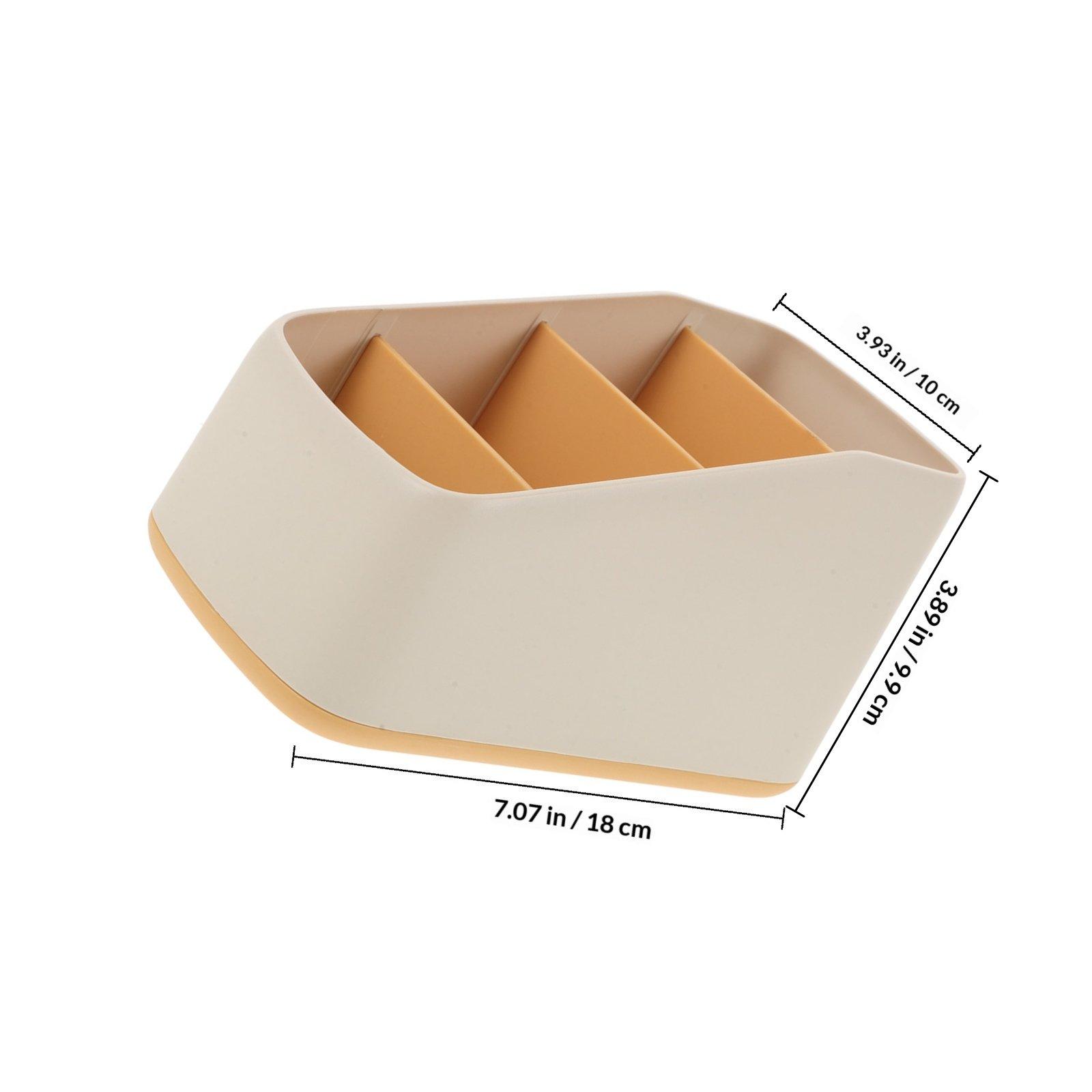 

1Pcs Remote Control Storage Box Creative Plastic Organizer Multi-Grid Desktop Cosmetics Holder Office Bedroom Storage Case жёлтый