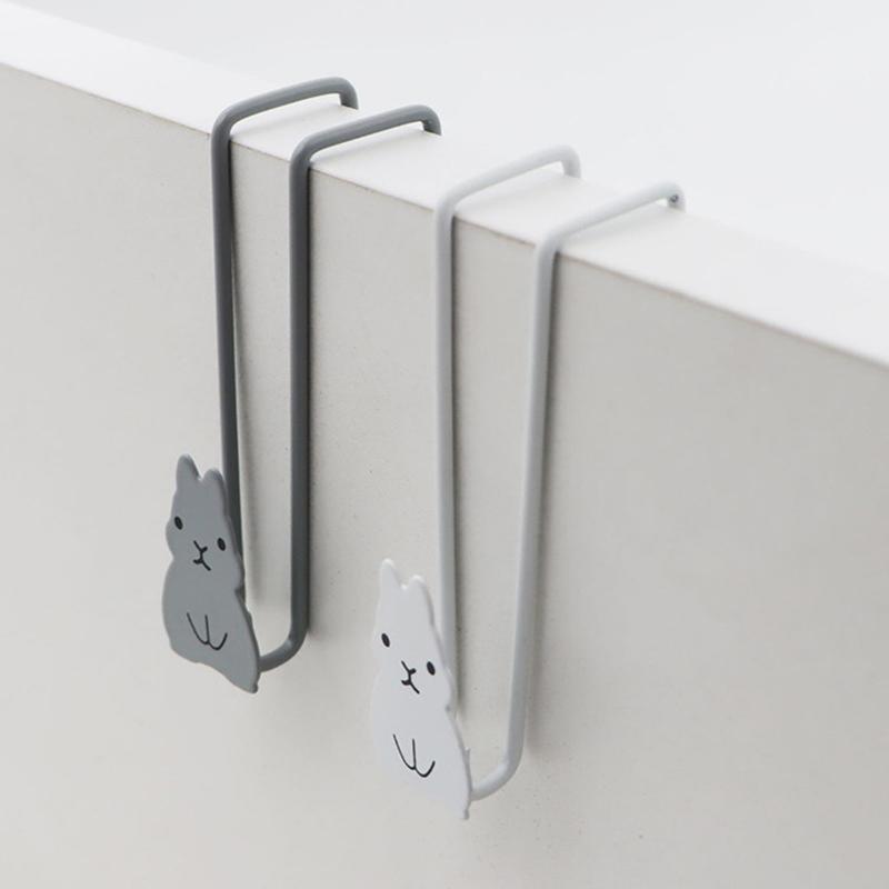 Haczyk na drzwi szafki w kształcie królika Żelazny stojak do przechowywania na drzwiach szafki Uchwyt na worek na śmieci bez wiercenia Wieszak na przybory kuchenne