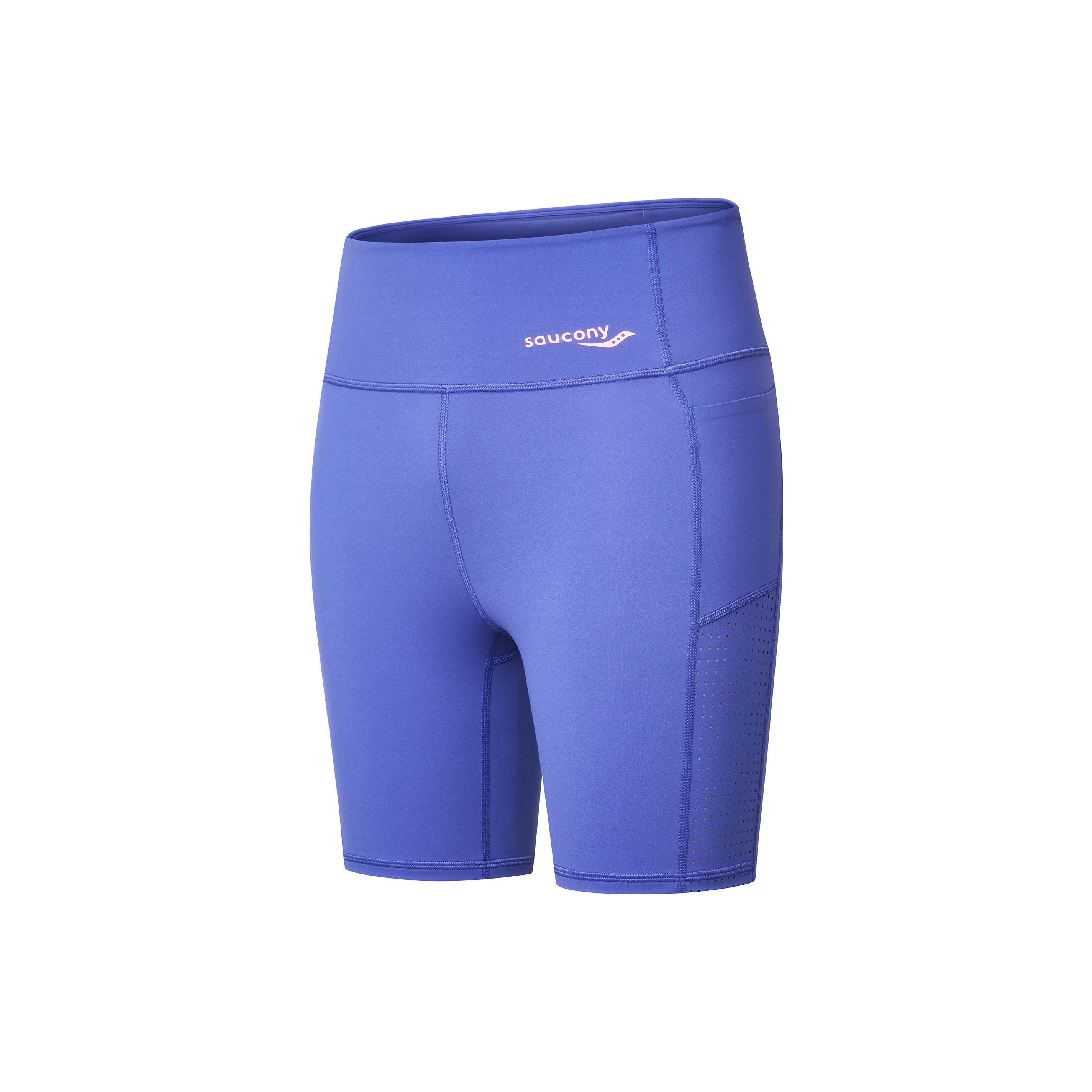 

SAUCONY Однотонные спортивные шорты с высокой посадкой Женские шорты Синий с окантовкой SC1230131A-BL08 M