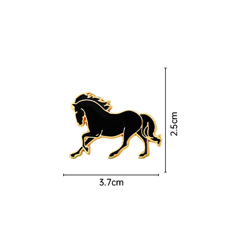 Zodiac Horse Brooch Cute Animal Style Badge Student Jewelry Pendant Accessories