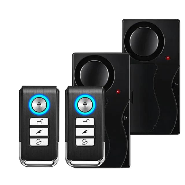 Extractme 108dB Anti-Theft Alarm Wireless Vibration Alarm with Remote Control Door and Window Alarm Ship Alarm Security System