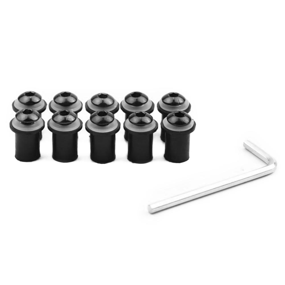 For Honda For Kawasaki Aluminum Fastener Kit Motorcycle Maintenance Black Anodized Aluminum Material Compact Design