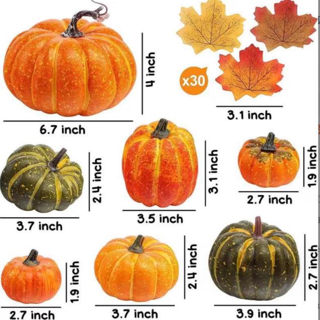 White and Yellow Pumpkin Model for Halloween and Christmas Decoration Wreaths