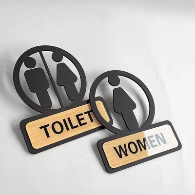 Toiletbord Acryl Badkamerborden Herinneringsbord voor Toiletten Hangend Hol Plaquette voor Bedrijf Kantoor Publieke Deur Wand