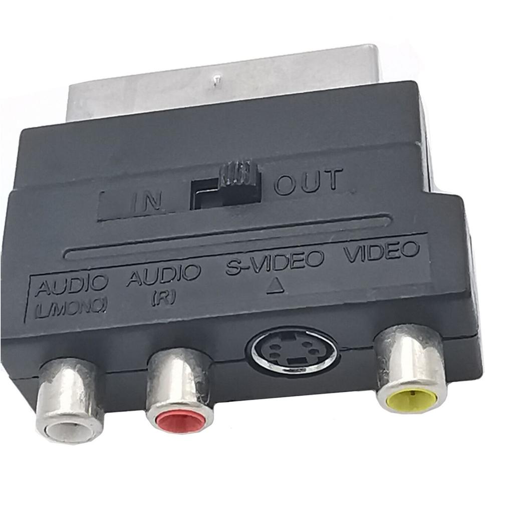 SCART Converter Plug Connector 21P Adapter SCART to 3RCA With Switches Converter for Video Conversion