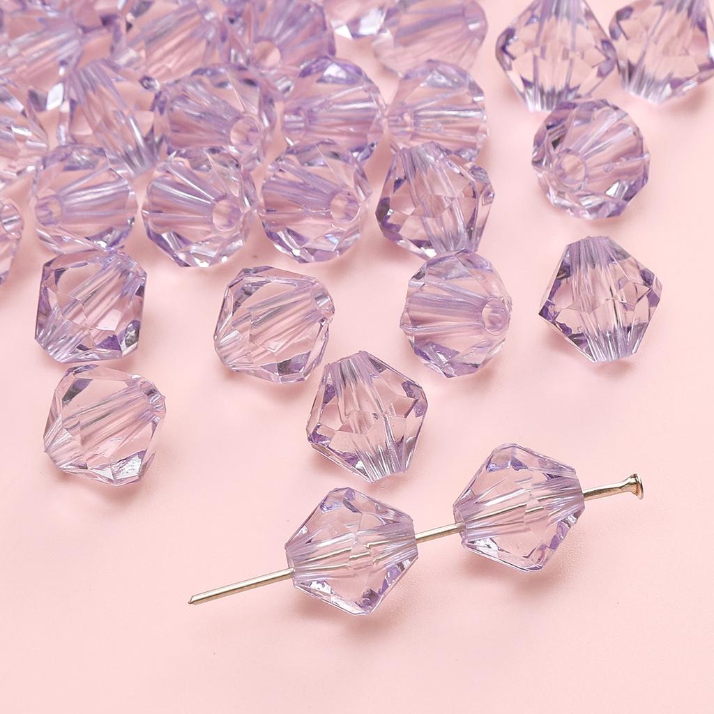 Handmade Beads Diamond-shaped Faceted Beads Acrylic Transparent Irregular Faceted Round Beads Beads DIY Bracelet Cell Phone Chain Jewelry Loose Beads