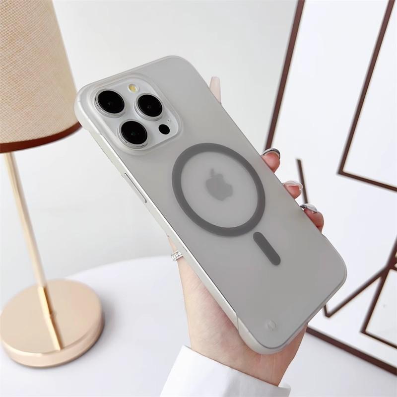 Applicable To Apple 17 Ice Mist Ultra Thin Magnetic Phone Case IPhone 16 Borderless Skin Feeling Large Holes 15 Frosted Anti Fall