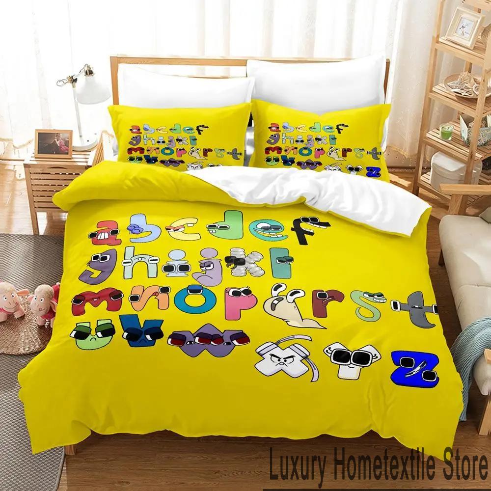 3D Print Cartoon Alphabet Lore A-Z Bedding Set Boys Girls Twin Queen King Size Duvet Cover Pillowcase Bed Boys Adult
