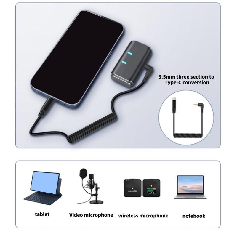 Right Angle 3.5mm Male to USB C Male Audios Cable HiFi Sound Transmission for Smartphones Tablets Laptops Coiled/Straight