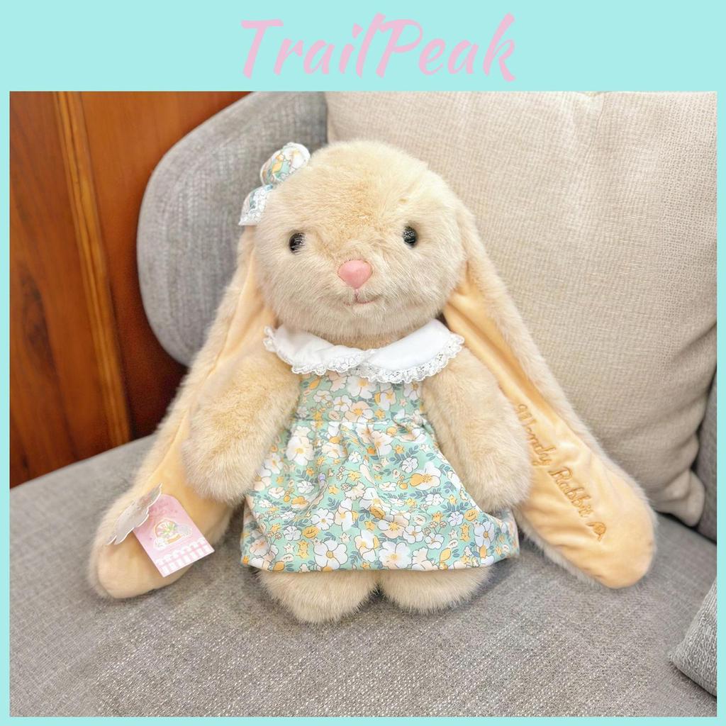 Long Ear Cute Floral Dress Plush Rabbit Doll Toy For Room And Sofa Decoration