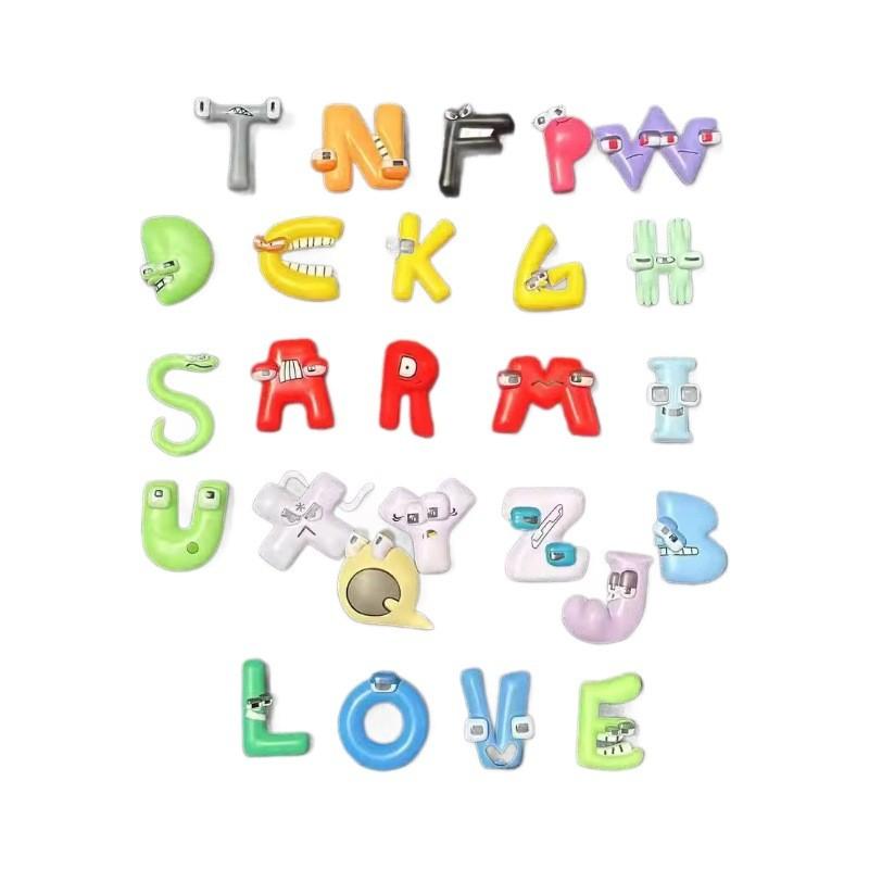 Letter 26 Adorable Alphabet Pvc Cartoon Character Action Figures For Creative Play