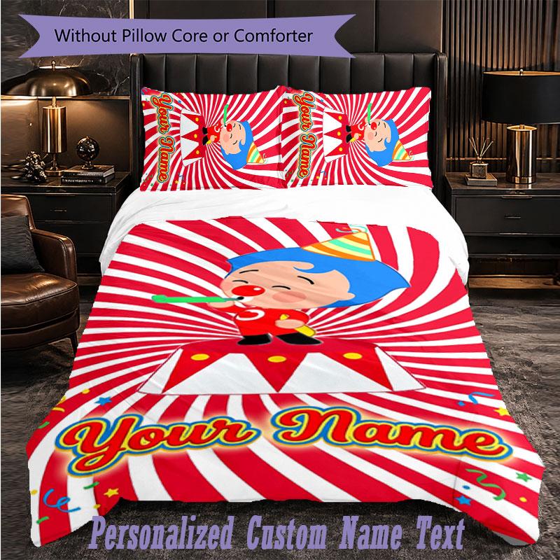Personalized 3Pcs Bedding SetEl Payaso Plim Plim Custom Text Duvet Cover Pillowcase Set Bedroom Gift