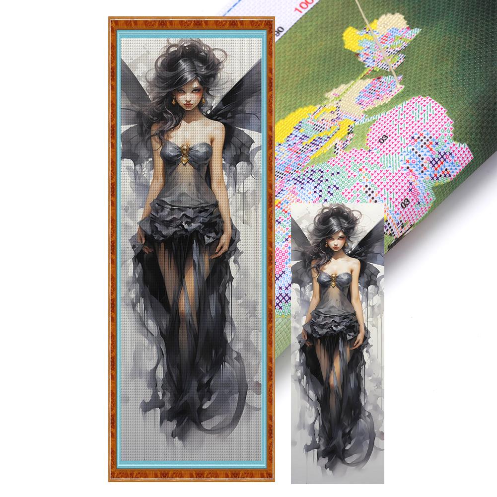 LF# Vollstickerei Öko-Baumwollfaden 11CT bedruckt Mädchen Kreuzstichset Kunst