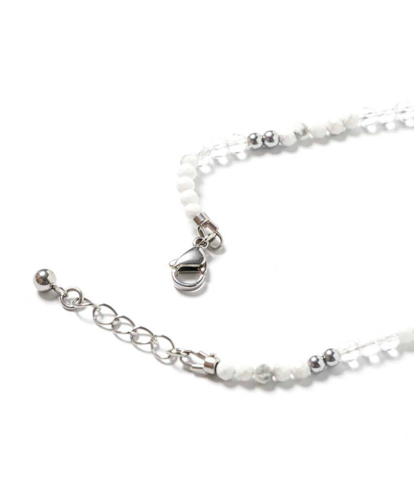 Polalita Crystal White Steel Bar Bracelet (Plt-Br-045_Wt)