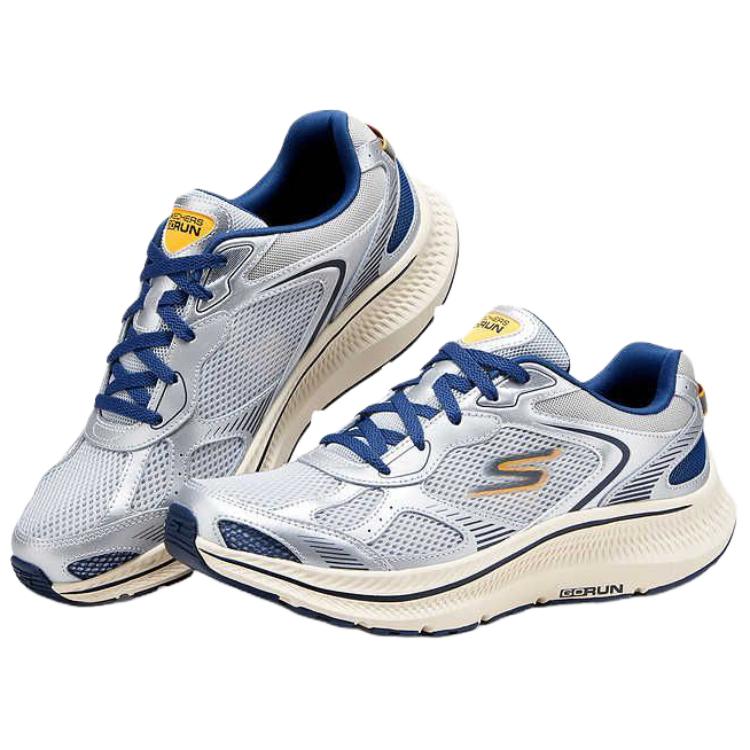 Skechers Go Run Consistent 2.0 Soft Comfortable Durable Low Top Casual Running Shoes Men Sneaker Gray Blue 220883-GYNV