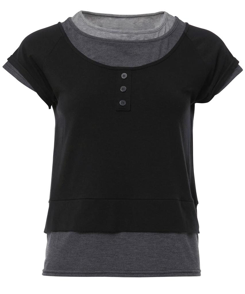 Peulleeoeob 3-Layered Henley T-Shirt (Fl-151_Black)