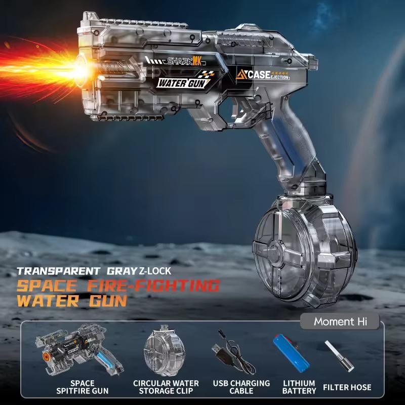 Led Emitting Electric Ring Water Gun Toys For Kids Outdoor Shooting Games Automatic Water Squirt Gun Kids Summer Pool Plaything