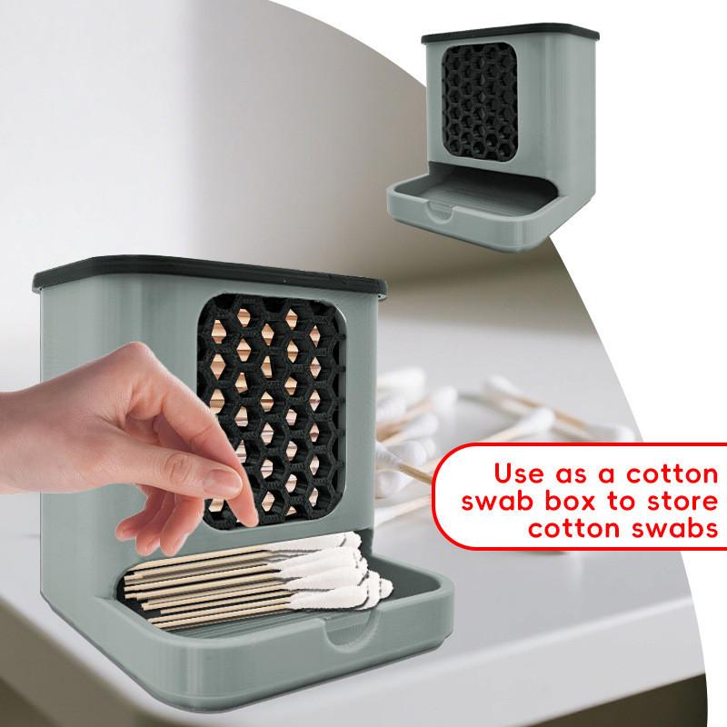 Convenient Honeycomb Cotton Swab Storage Box With Front Window For Easy Access