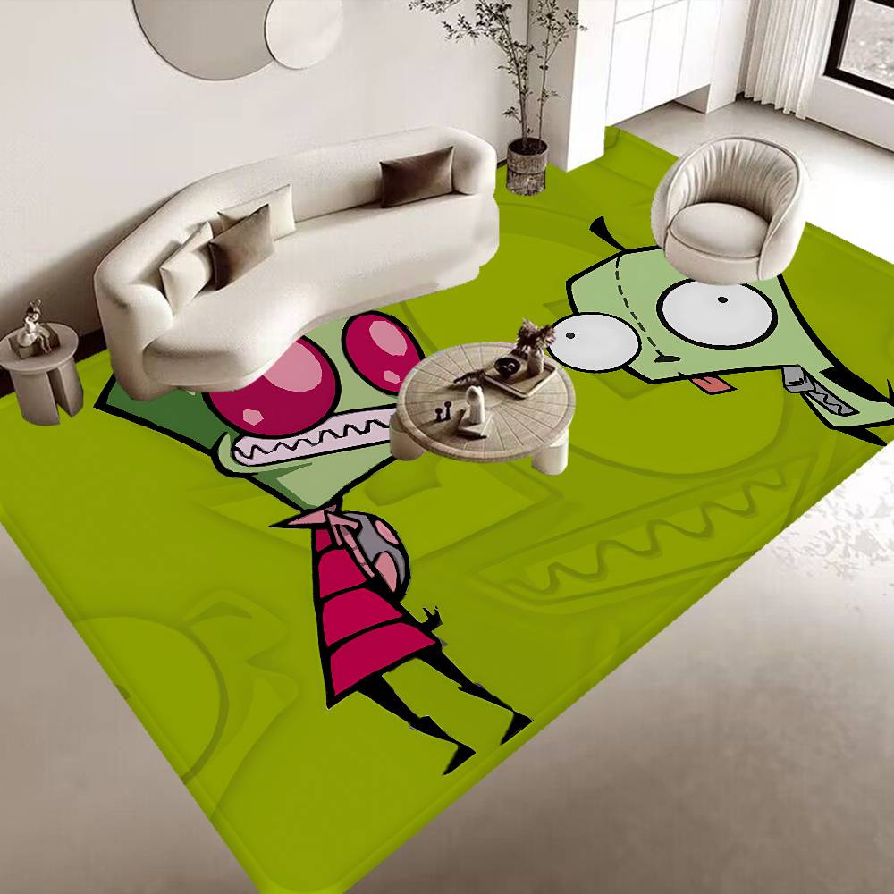 Invader Zim Cartoon Anime Floor Mat Floor Mat Rectangle Anti-slip Home Soft Badmat Front Door Indoor Outdoor Mat Welcome Doormat