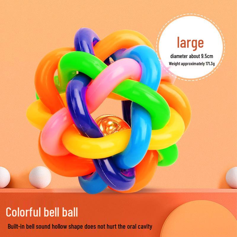 Newcomer Dog Toy: Bite-Resistant Colorful Bell Ball for Teething Puppies