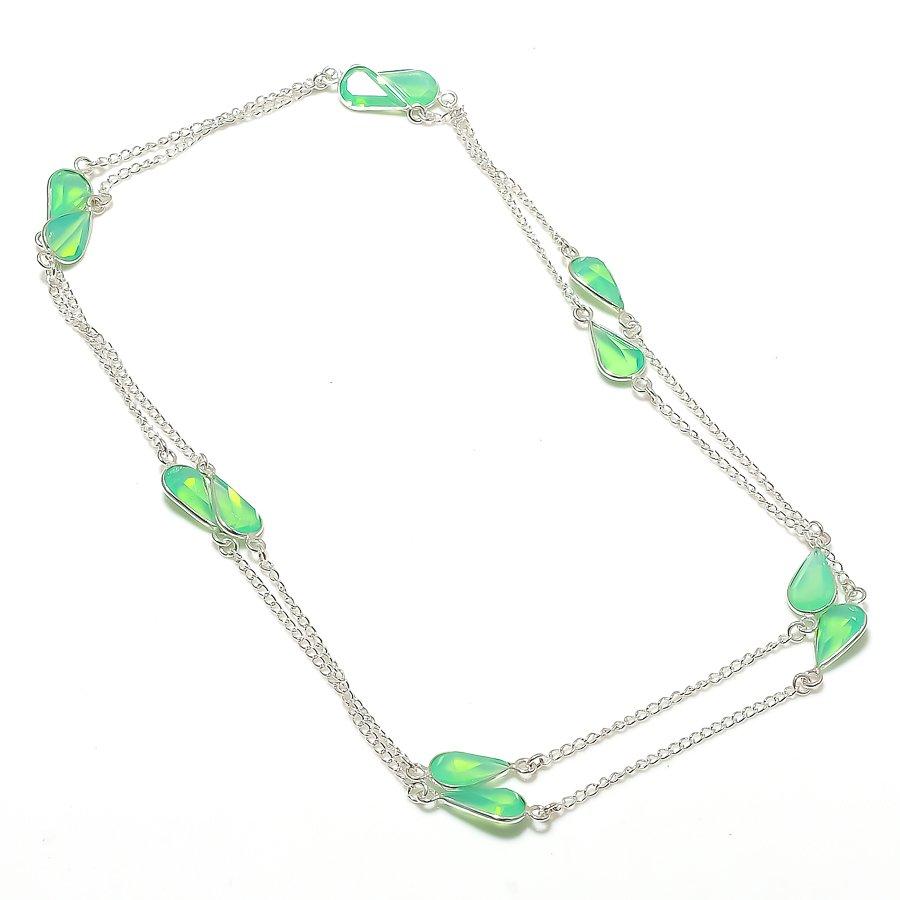 

Натуральний дорогоцінний камінь Вогняний опал 925 Срібло Ювелірний виріб Кольє 18 ASN-6019