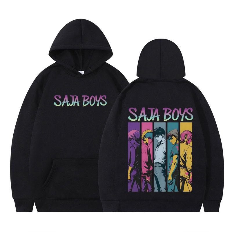 KPop Demon Hunters Saja Boys Fashion Graphic Hoodie Men Women Vintage Tracksuit Long-sleeved Loose Casual Oversized Sweatshirt