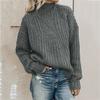 Womens Fashion Solid Long Sleeve Sweater Loose Turtleneck knitting Sweater
