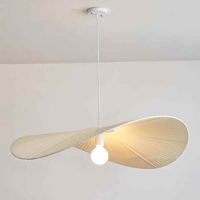 

Modern Large Pendant Light Fabric Shades Hat Nordic Bedroom Chandelier Pleated Shade Coastal Boho Chandelier Vintage Kitchen Island Ceiling Hanging бежевий