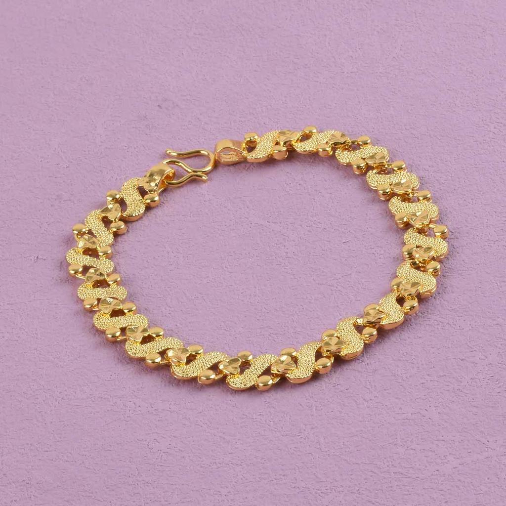 Gold-Plated Women's Bracelet with Heart-Shaped Luck Beads - Versatile Gift for Attracting Wealth and Supporting Husband