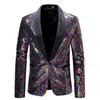 Men Sequined Blazer Casual Long Sleeve Suit Jacket