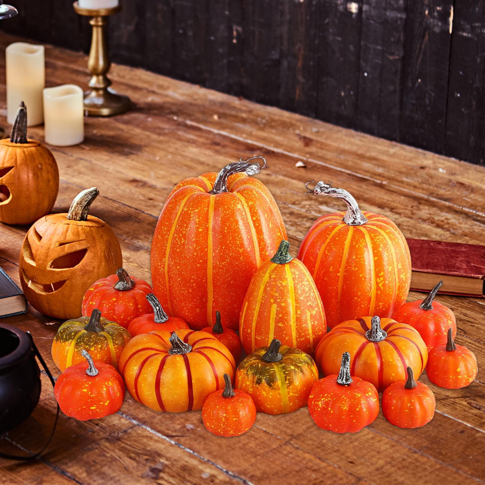 16 Pieces Artificial Pumpkins Harvest Decorative Home Decoration Lifelike Foam for