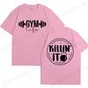 Funny Gym Life T-Shirts for Women Workout Summer Short Sleeve Tees Motivational Positive Tees Cute Exercise Fitness Tops