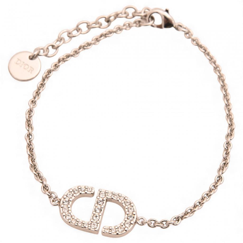 Auth DIOR Petit CD Rhinestone Bracelet Women's Jewelry Di6516bf Used