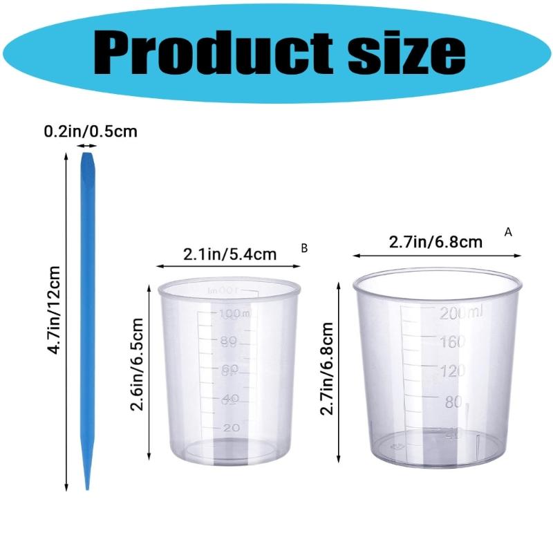 Sturdy Resin Measuring Cup Set Easy Cleaning Multipurpose Crafting Tool for Enthusiasts