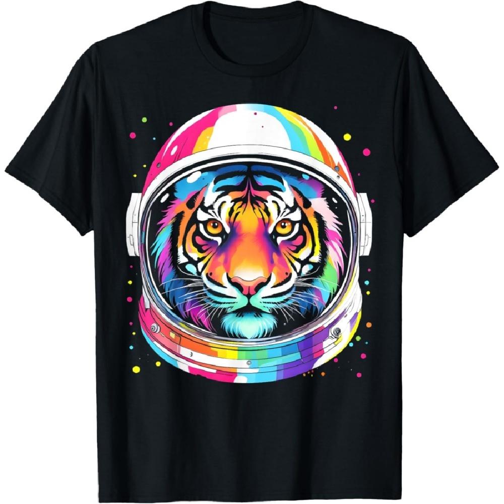 

Astronaut Tiger Adventure Vibrant Colorful Space Funny T-Shirt XXXXXL чёрный
